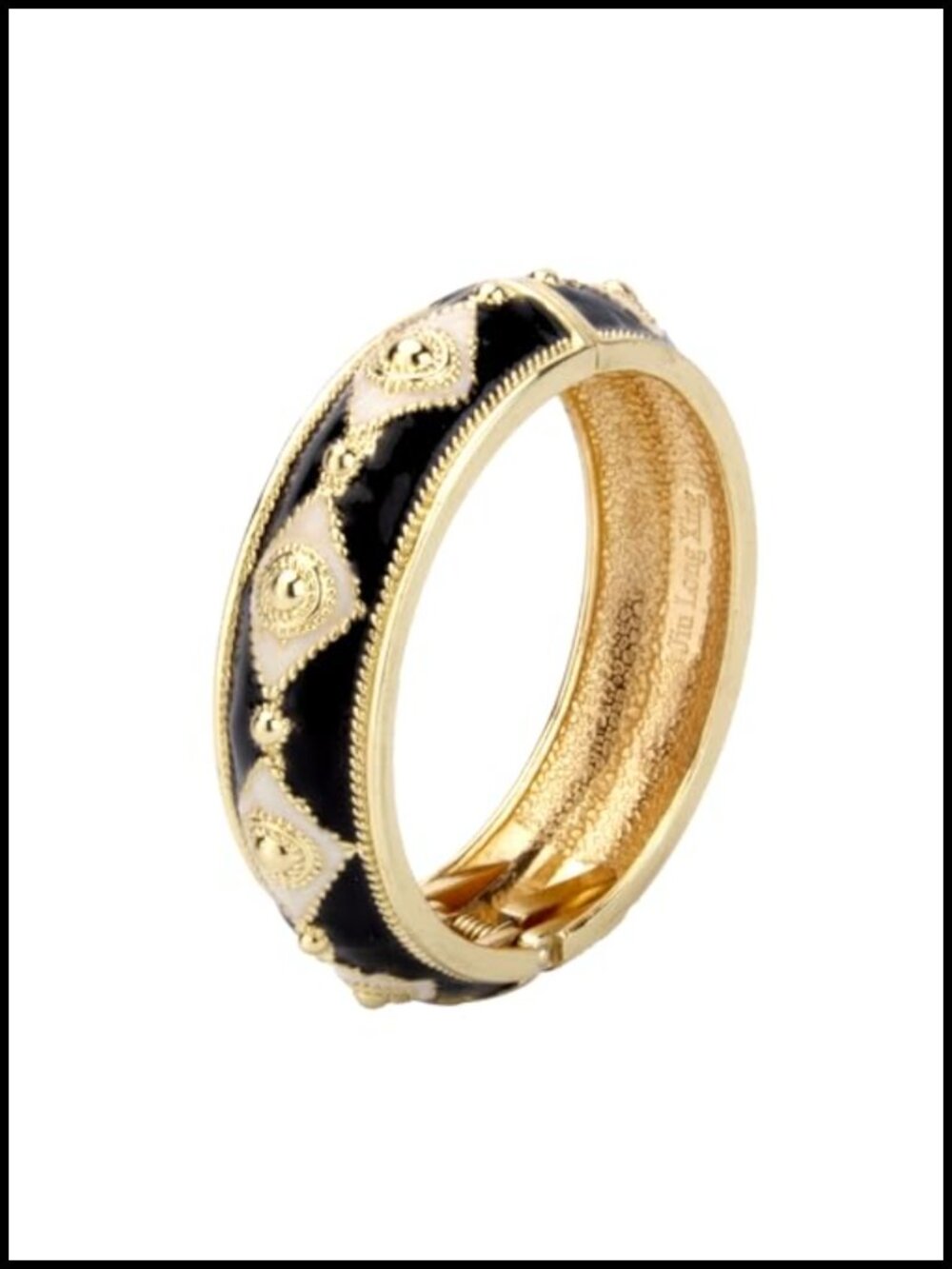 Geometric Enamel Cuff Bangle Bracelet Hinged Jewelry for Women Gift Box